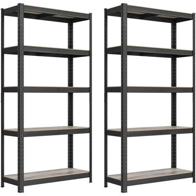 SONGMICS Heavy-Duty 5-Tier Shelving Unit - Black/Greige - Shelving SONGMICS Heavy-Duty 5-Tier Shelving Unit - Black/Greige - Shelving
