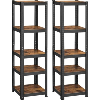 SONGMICS Rustik Braun Schwarz Stahlregal - Regalsystem SONGMICS Rustik Braun Schwarz Stahlregal - Regalsystem