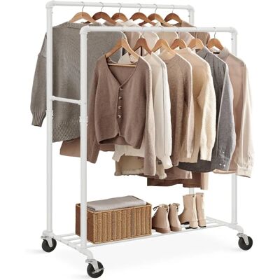 Songmics Weiß Industrie Doppel-Kleiderständer - Kleiderart Songmics Weiß Industrie Doppel-Kleiderständer - Kleiderart