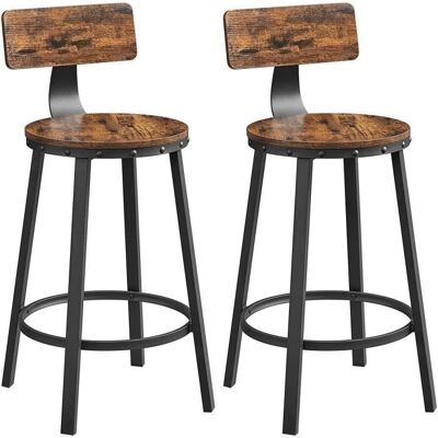 SONGMICS Vasagle Ensemble de 2 Tabourets de Bar avec Dossier - Style Industriel - Publicité SONGMICS Vasagle Ensemble de 2 Tabourets de Bar avec Dossier - Style Industriel - Publicité