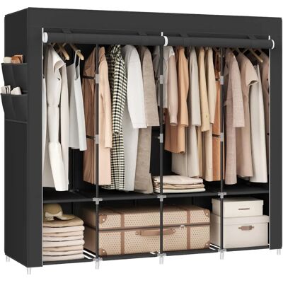Armadio SONGMICS Grigio - Armadio portatile con 4 aste e scaffali Armadio SONGMICS Grigio - Armadio portatile con 4 aste e scaffali