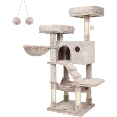 Arbre à Chats Brun Clair - Grand, Peluche Douce, Stable - Publicité Arbre à Chats Brun Clair - Grand, Peluche Douce, Stable - Publicité