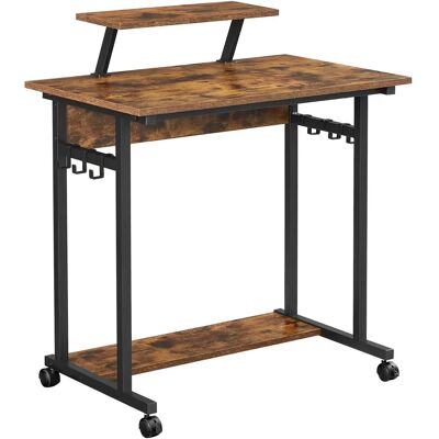 VASAGLE Mobile Computer Desk - Monitor Stand, 6 Hooks, 80x50x90cm VASAGLE Mobile Computer Desk - Monitor Stand, 6 Hooks, 80x50x90cm