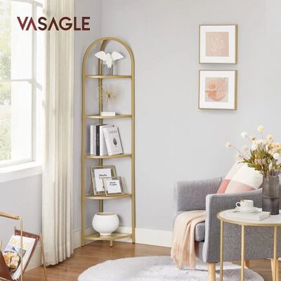 Songmics Vasagle Eckregal, 5-stöckiges Glastablett - Eckregal Möbel Songmics Vasagle Eckregal, 5-stöckiges Glastablett - Eckregal Möbel