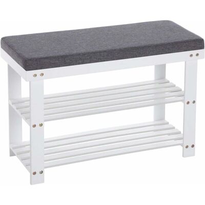 Banquette à Chaussures en Bambou Songmics - Étagère 2 Niveaux - Supporte Jusqu'à 150 Kg - Publicité Banquette à Chaussures en Bambou Songmics - Étagère 2 Niveaux - Supporte Jusqu'à 150 Kg - Publicité