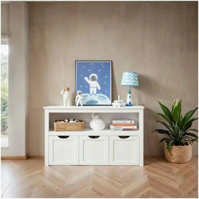 Armoire à jouets blanche VASAGLE pour enfants - Publicité Armoire à jouets blanche VASAGLE pour enfants - Publicité