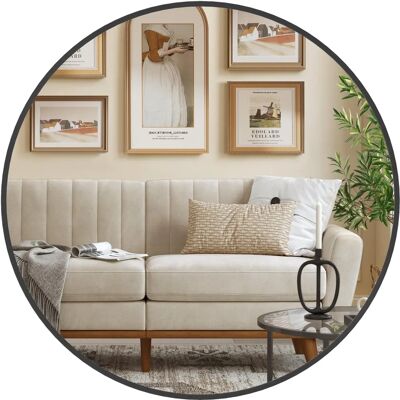 Songmics Czarny okrągły lustro ścienne 61cm łazienka Songmics Czarny okrągły lustro ścienne 61cm łazienka