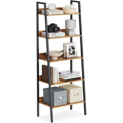 Vasagle 5-Tier Ladder Shelf - Bookcase, Rustic Industrial Style, 30x60x170cm Vasagle 5-Tier Ladder Shelf - Bookcase, Rustic Industrial Style, 30x60x170cm