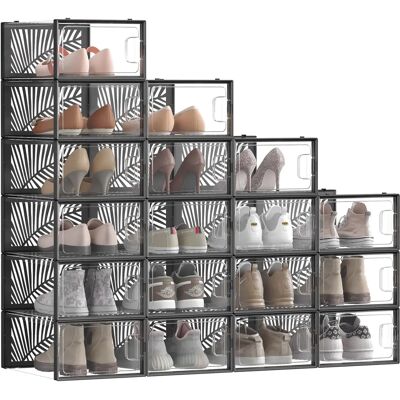 Cajas para Zapatos SONGMICS - Apilables, Transparentes, Plegables - Almacenamiento para Zapatos Cajas para Zapatos SONGMICS - Apilables, Transparentes, Plegables - Almacenamiento para Zapatos