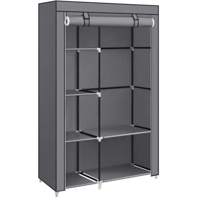 SONGMICS Grey Fabric Wardrobe with Dust-Proof Cover - Wardrobe SONGMICS Grey Fabric Wardrobe with Dust-Proof Cover - Wardrobe