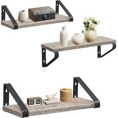 Pricenet Vintage Floating Wall Shelves - Set of 3 - Decor & Storage Pricenet Vintage Floating Wall Shelves - Set of 3 - Decor & Storage