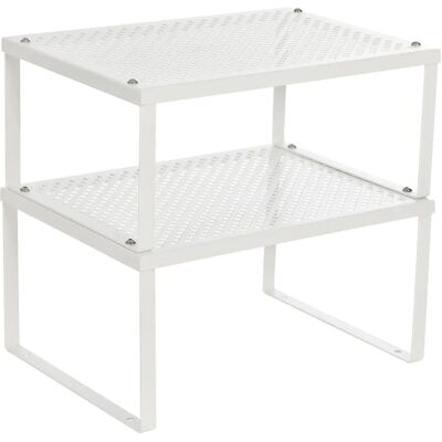 Conjunto de 2 organizadores de armário SONGMICS - Armazenamento de cozinha - Branco / 22,9D x 60W cm Conjunto de 2 organizadores de armário SONGMICS - Armazenamento de cozinha - Branco / 22,9D x 60W cm