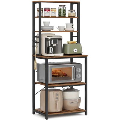 Pricenet Kitchen Shelf - 6 Shelves & Hooks for Microwave Pricenet Kitchen Shelf - 6 Shelves & Hooks for Microwave