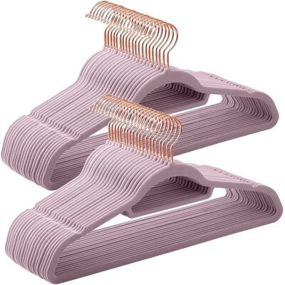 SONGMICS Roségold Samt-Kleiderbügel - 50 Stück SONGMICS Roségold Samt-Kleiderbügel - 50 Stück