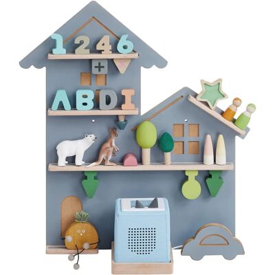 SONGMICS Graues Wandregal für Kinder - Für 35 Figuren SONGMICS Graues Wandregal für Kinder - Für 35 Figuren