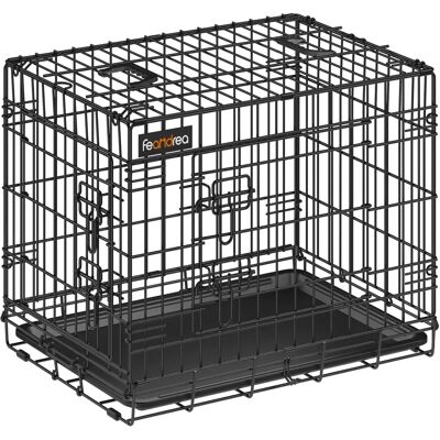 Cage pour Chien Feandrea - Pliable, 2 Portes, Plateau Amovible - S - Publicité Cage pour Chien Feandrea - Pliable, 2 Portes, Plateau Amovible - S - Publicité
