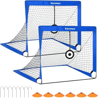 Ensemble de buts de football pour enfants SONGMICS Bleu - Portable, 2 buts avec cibles - Publicité Ensemble de buts de football pour enfants SONGMICS Bleu - Portable, 2 buts avec cibles - Publicité