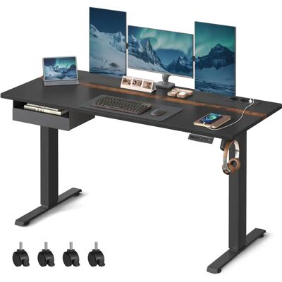 VASAGLE Elektrisch Höhenverstellbarer Schreibtisch - Schwarz - 60x140cm - Stehschreibtisch VASAGLE Elektrisch Höhenverstellbarer Schreibtisch - Schwarz - 60x140cm - Stehschreibtisch