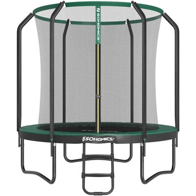 SONGMICS Vert Foncé 244cm Trampoline de Jardin Rond - Filet de Sécurité, Échelle SONGMICS Vert Foncé 244cm Trampoline de Jardin Rond - Filet de Sécurité, Échelle