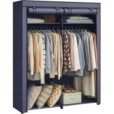 Armoire bleu foncé Songmics avec 2 barres - Armoire - Publicité Armoire bleu foncé Songmics avec 2 barres - Armoire - Publicité