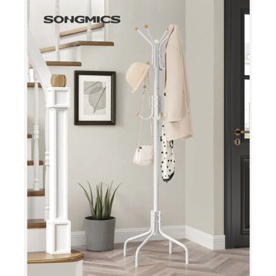 SONGMICS Weißer Metall-Garderobenständer - Jacken, Hüte, Taschen SONGMICS Weißer Metall-Garderobenständer - Jacken, Hüte, Taschen