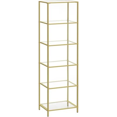 Pricenet Gold Glass Shelf - 6-stöckige moderne platzsparende Regal Pricenet Gold Glass Shelf - 6-stöckige moderne platzsparende Regal