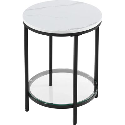 Mesa de Consola VASAGLE Estilo Mármol Blanco y Negro con 2 Estantes de Vidrio Mesa de Consola VASAGLE Estilo Mármol Blanco y Negro con 2 Estantes de Vidrio