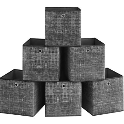 Set di Scatole di Stoccaggio Nere SONGMICS - 33x33x33cm Set di Scatole di Stoccaggio Nere SONGMICS - 33x33x33cm