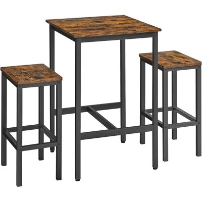 Set da pranzo marrone rustico e nero VASAGLE - Mobili da cucina salvaspazio Set da pranzo marrone rustico e nero VASAGLE - Mobili da cucina salvaspazio