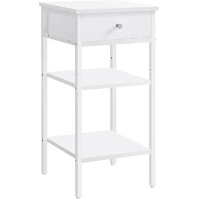 VASAGLE Nachttisch - Modern minimalistischer weißer Nachttisch mit 3 Stauraumoptionen VASAGLE Nachttisch - Modern minimalistischer weißer Nachttisch mit 3 Stauraumoptionen