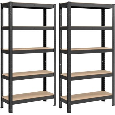 SONGMICS Schwarzes Schwerlastregal - 30x75x150 cm - 5-Etagen SONGMICS Schwarzes Schwerlastregal - 30x75x150 cm - 5-Etagen