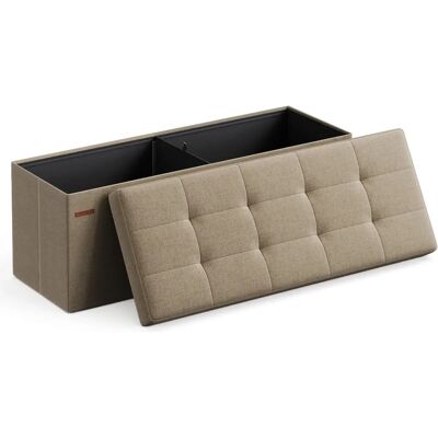 Banquette de rangement SONGMICS - Aspect lin, Pliable, 38x110x38cm - Publicité Banquette de rangement SONGMICS - Aspect lin, Pliable, 38x110x38cm - Publicité