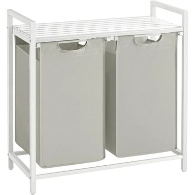 Songmics Valkoinen pyykkikori - 92L suorakulmainen teräs MDF Oxford Songmics Valkoinen pyykkikori - 92L suorakulmainen teräs MDF Oxford