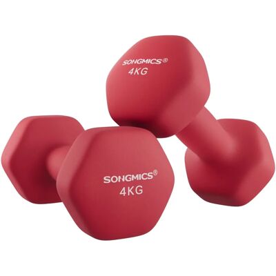 SONGMICS Rote Vinyl-Hanteln-Set - Für Fitness & Zuhause SONGMICS Rote Vinyl-Hanteln-Set - Für Fitness & Zuhause