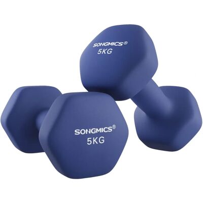 SONGMICS Set di 2 Manubri - Rivestimento in Vinile Esagonale - Fitness Casa SONGMICS Set di 2 Manubri - Rivestimento in Vinile Esagonale - Fitness Casa