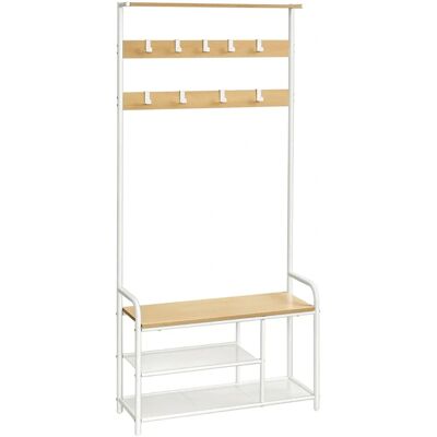 Appendiabiti Bianco Pricenet con Panca e Scarpiera - Appendiabiti Appendiabiti Bianco Pricenet con Panca e Scarpiera - Appendiabiti