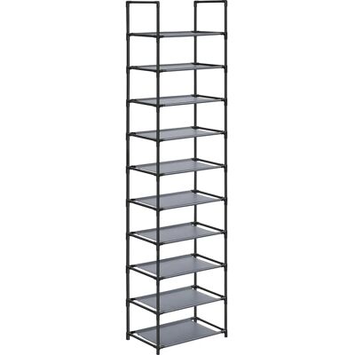 SONGMICS Étagère à chaussures grise 10 niveaux - Rangement à chaussures - Publicité SONGMICS Étagère à chaussures grise 10 niveaux - Rangement à chaussures - Publicité