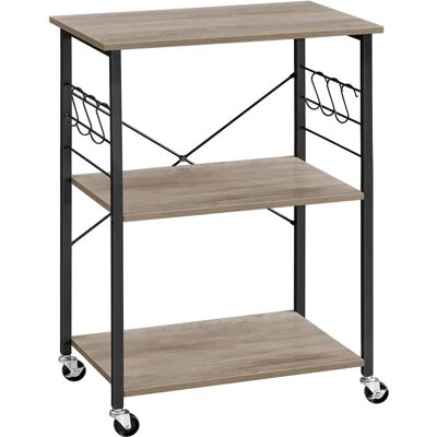 SONGMICS VASAGLE Kitchen Storage Cart with Wheels - 3 Tiers, Microwave Stand, Metal Frame SONGMICS VASAGLE Kitchen Storage Cart with Wheels - 3 Tiers, Microwave Stand, Metal Frame