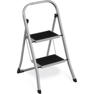 SONGMICS Portable Folding Step Ladder - 2 Steps - Steel - Supports 150kg SONGMICS Portable Folding Step Ladder - 2 Steps - Steel - Supports 150kg