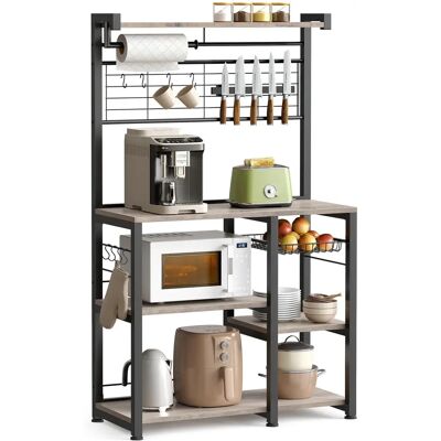 Mensola da Cucina Vasagle con Striscia Magnetica per Coltelli - 3 Zone di Stoccaggio Mensola da Cucina Vasagle con Striscia Magnetica per Coltelli - 3 Zone di Stoccaggio