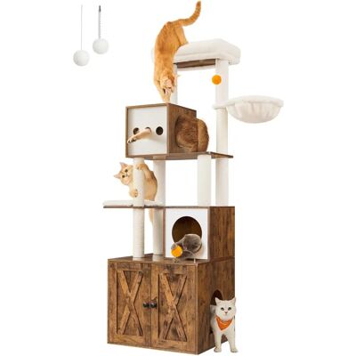 Pricenet Modèle 2 en 1 Arbre à Chat & Boîte à Litière - Économiseur d'Espace - Publicité Pricenet Modèle 2 en 1 Arbre à Chat & Boîte à Litière - Économiseur d'Espace - Publicité