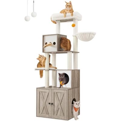 Albero per Gatti 185 cm con Tana per Lettiera - Design Moderno Albero per Gatti 185 cm con Tana per Lettiera - Design Moderno