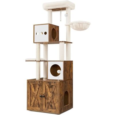 Arbre à Chats Moderne Feandrea Marron Vintage - Tour pour Chats avec Litière - Publicité Arbre à Chats Moderne Feandrea Marron Vintage - Tour pour Chats avec Litière - Publicité