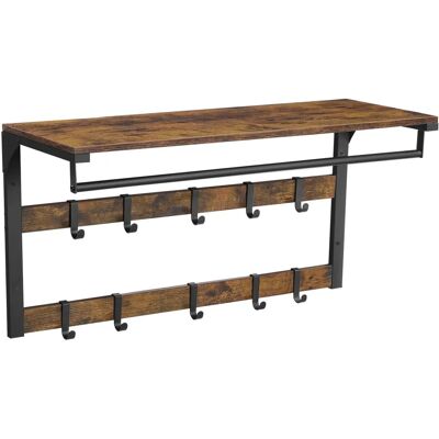 VASAGLE Wall-Mounted Coat Rack with 10 Removable Hooks - Coat Rack VASAGLE Wall-Mounted Coat Rack with 10 Removable Hooks - Coat Rack