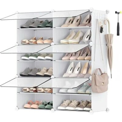 SONGMICS Schuhregal 6 Fächer Weiß - Schuhaufbewahrung SONGMICS Schuhregal 6 Fächer Weiß - Schuhaufbewahrung