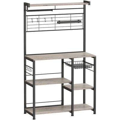 Estantería de Cocina VASAGLE con Barra Magnética para Cuchillos, Greige + Negro - Estantería de Cocina Estantería de Cocina VASAGLE con Barra Magnética para Cuchillos, Greige + Negro - Estantería de Cocina