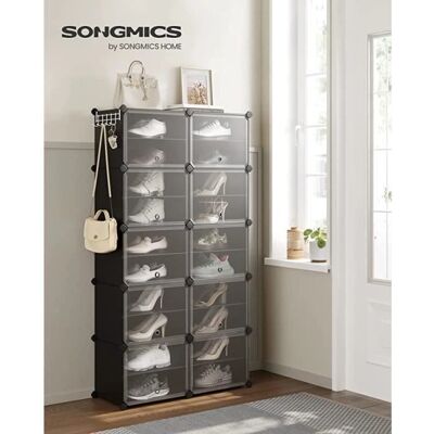 SONGMICS Jalkalistat 10 lokeroa musta - Modulaarinen jalkalista SONGMICS Jalkalistat 10 lokeroa musta - Modulaarinen jalkalista