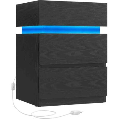VASAGLE Nachttisch mit LED-Beleuchtung, verstellbare Farben, 3 Schubladen - Nachtkonsole VASAGLE Nachttisch mit LED-Beleuchtung, verstellbare Farben, 3 Schubladen - Nachtkonsole