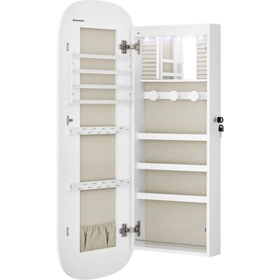 SONGMICS Wand-Juwelerschrank mit LED-Licht - 42cm Spiegel - Verschließbare Fächer SONGMICS Wand-Juwelerschrank mit LED-Licht - 42cm Spiegel - Verschließbare Fächer