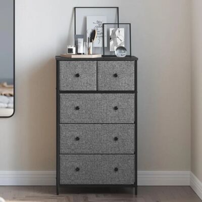 SONGMICS - LGS45H - Grey-Black - Woodgrain - Chest of drawers SONGMICS - LGS45H - Grey-Black - Woodgrain - Chest of drawers
